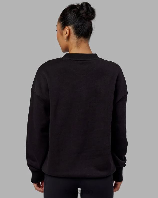 フリースローセーターオーバーサイズ - ブラック LSKD ユニセックス 衣服 082HP350