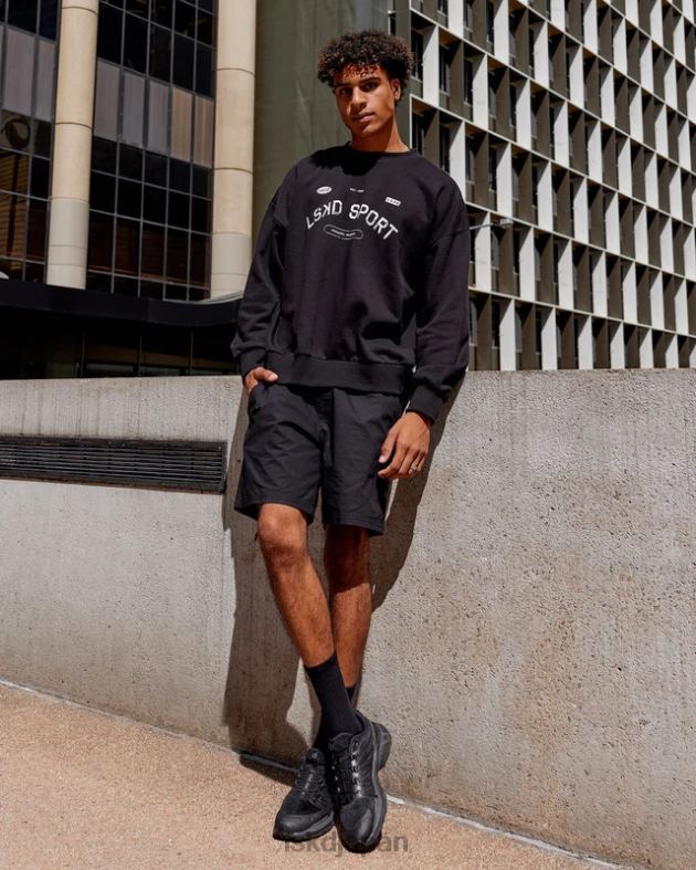 フリースローセーターオーバーサイズ - ブラック LSKD ユニセックス 衣服 082HP350