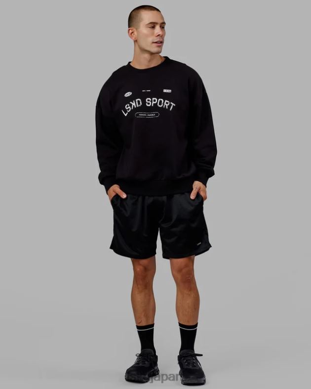 フリースローセーターオーバーサイズ - ブラック LSKD ユニセックス 衣服 082HP350