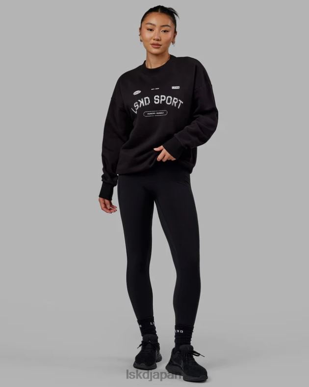 フリースローセーターオーバーサイズ - ブラック LSKD ユニセックス 衣服 082HP350