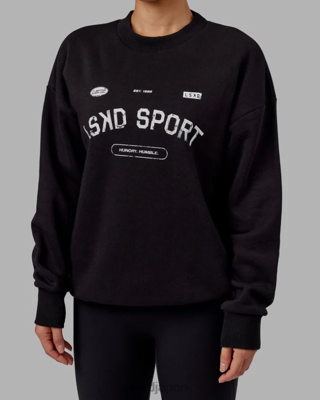 フリースローセーターオーバーサイズ - ブラック LSKD ユニセックス 衣服 082HP350