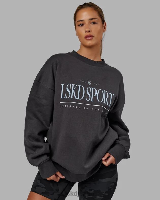 ヘリテージ セーター オーバーサイズ - アスファルト ウィンドサーファー LSKD ユニセックス 衣服 082HP354