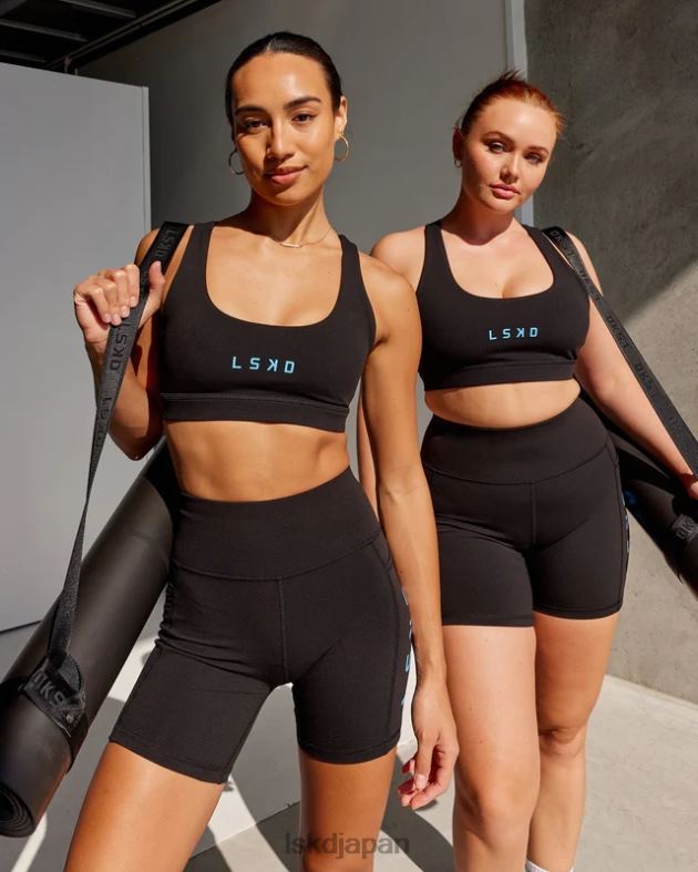 レップ スポーツブラ スモールロゴ - ブラックアジュールブルー LSKD 女性 衣服 082HP35