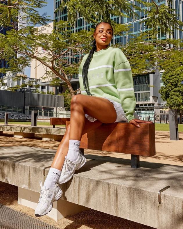 パラレルセーターオーバーサイズ - グリーンイチジク LSKD ユニセックス 衣服 082HP362