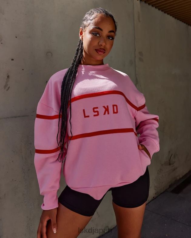 パラレルセーターオーバーサイズ - ピンクフロスティング LSKD ユニセックス 衣服 082HP366