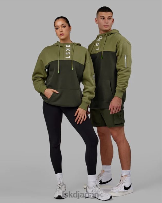 逆張りパーカー オーバーサイズ - 森の夜-苔石 LSKD ユニセックス 衣服 082HP381