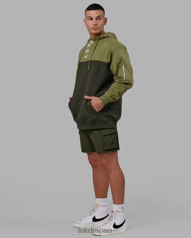 逆張りパーカー オーバーサイズ - 森の夜-苔石 LSKD ユニセックス 衣服 082HP381