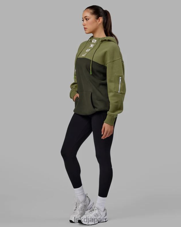 逆張りパーカー オーバーサイズ - 森の夜-苔石 LSKD ユニセックス 衣服 082HP381