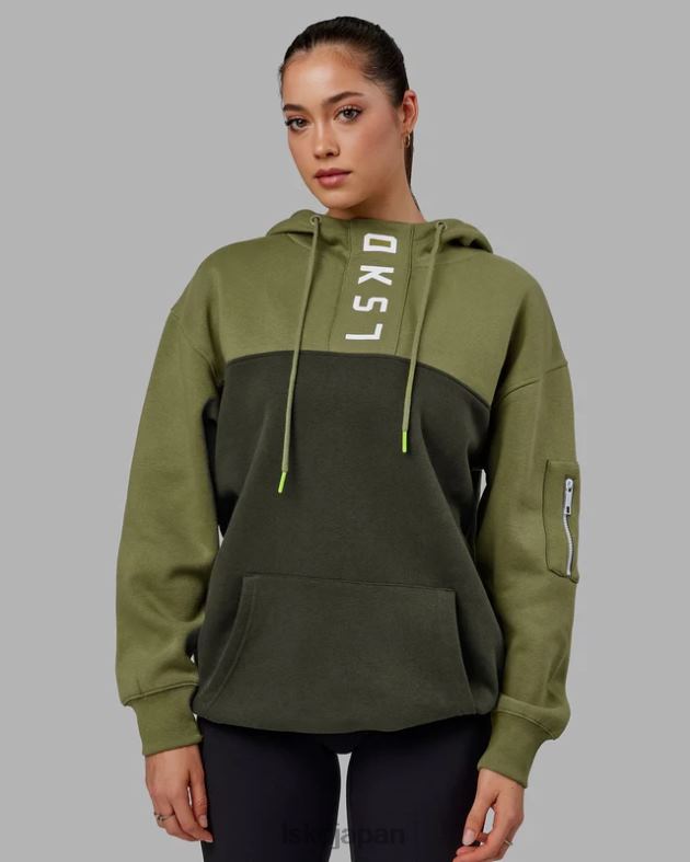 逆張りパーカー オーバーサイズ - 森の夜-苔石 LSKD ユニセックス 衣服 082HP381