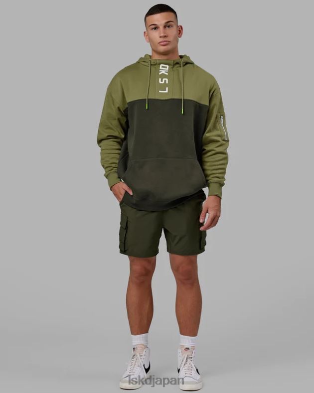 逆張りパーカー オーバーサイズ - 森の夜-苔石 LSKD ユニセックス 衣服 082HP381