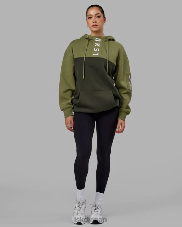 逆張りパーカー オーバーサイズ - 森の夜-苔石 LSKD ユニセックス 衣服 082HP381