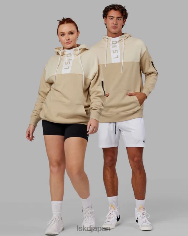 イントラクト パーカー オーバーサイズ - ペールカーキ LSKD ユニセックス 衣服 082HP406