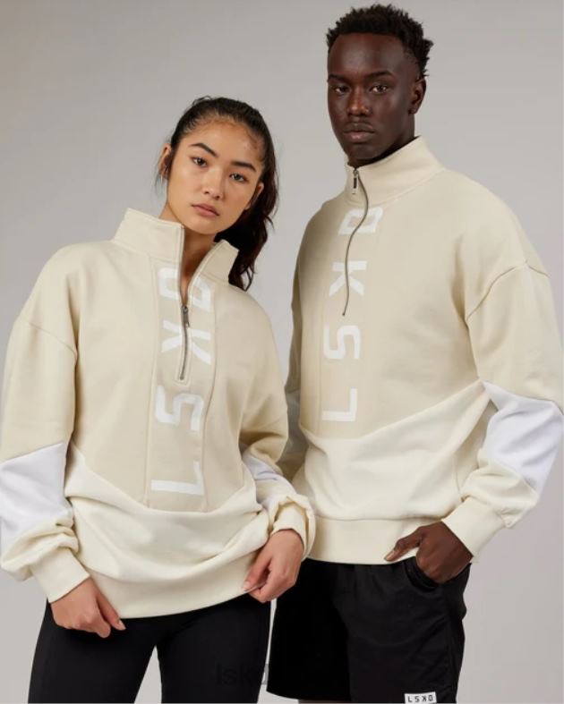 インバージョンセーターオーバーサイズ - アーモンドミルク LSKD ユニセックス 衣服 082HP407