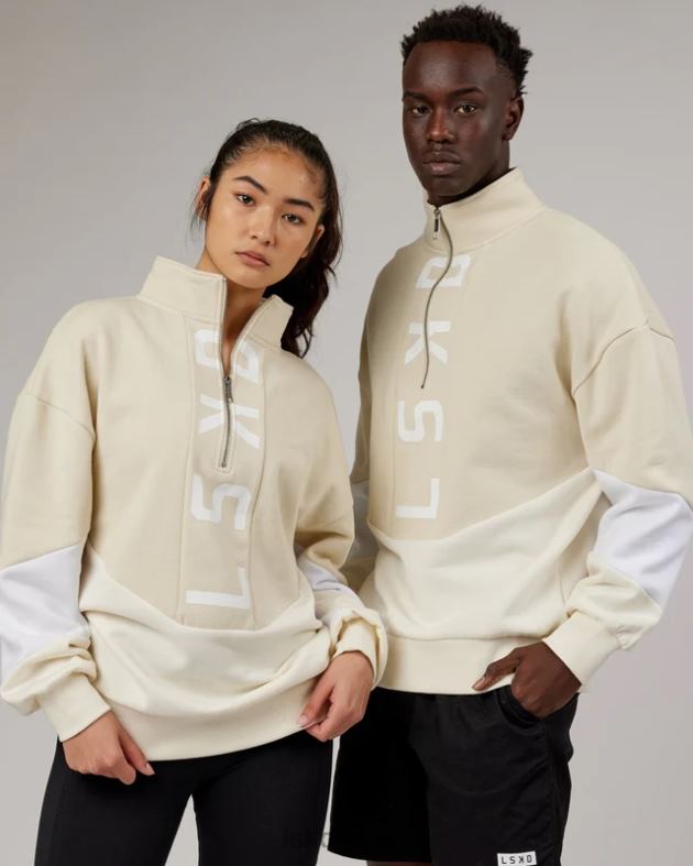 インバージョンセーターオーバーサイズ - アーモンドミルク LSKD ユニセックス 衣服 082HP407