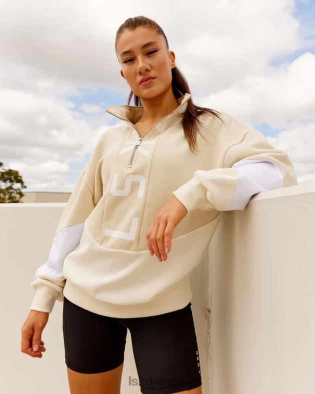 インバージョンセーターオーバーサイズ - アーモンドミルク LSKD ユニセックス 衣服 082HP407