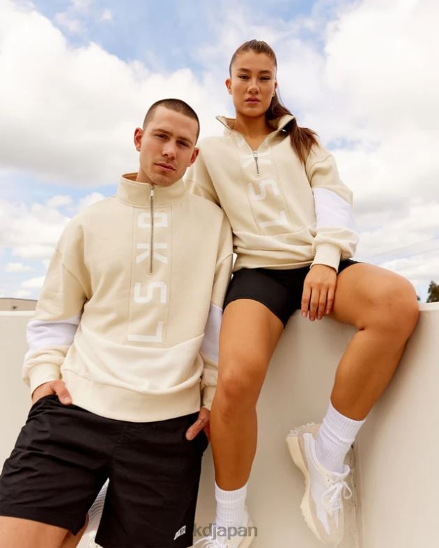 インバージョンセーターオーバーサイズ - アーモンドミルク LSKD ユニセックス 衣服 082HP407