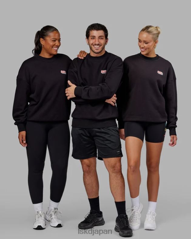 放射状セーター オーバーサイズ - ブラック LSKD ユニセックス 衣服 082HP420