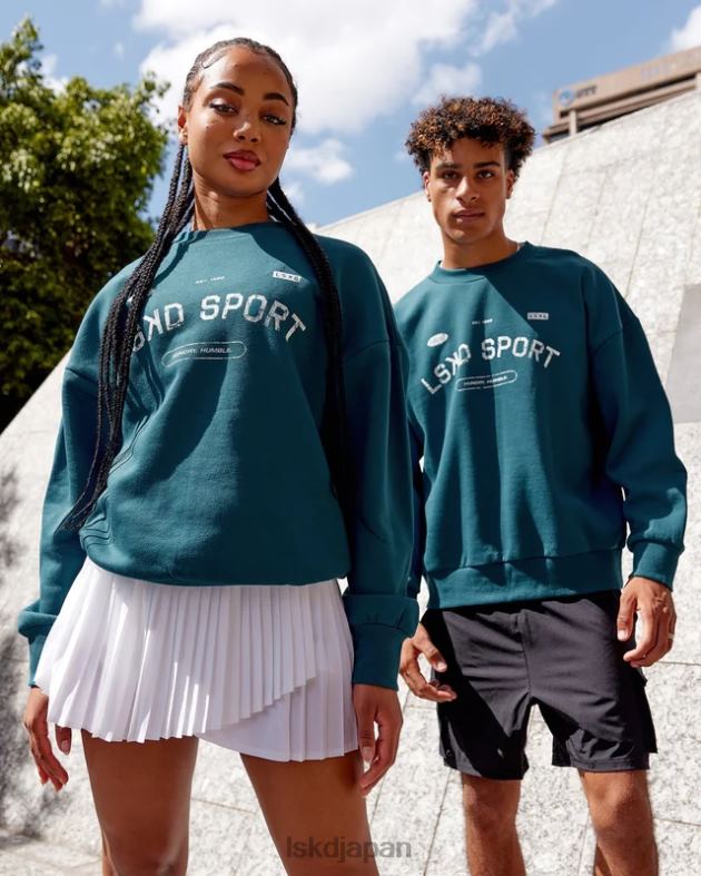 フリースローセーターオーバーサイズ - ディープラグーン LSKD ユニセックス 衣服 082HP423