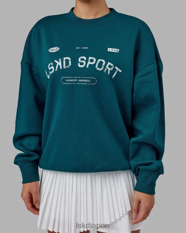 フリースローセーターオーバーサイズ - ディープラグーン LSKD ユニセックス 衣服 082HP423