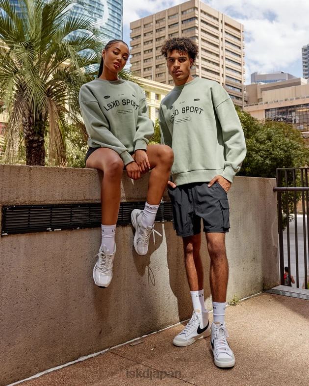 フリースローセーターオーバーサイズ - アイスバーググリーン LSKD ユニセックス 衣服 082HP426