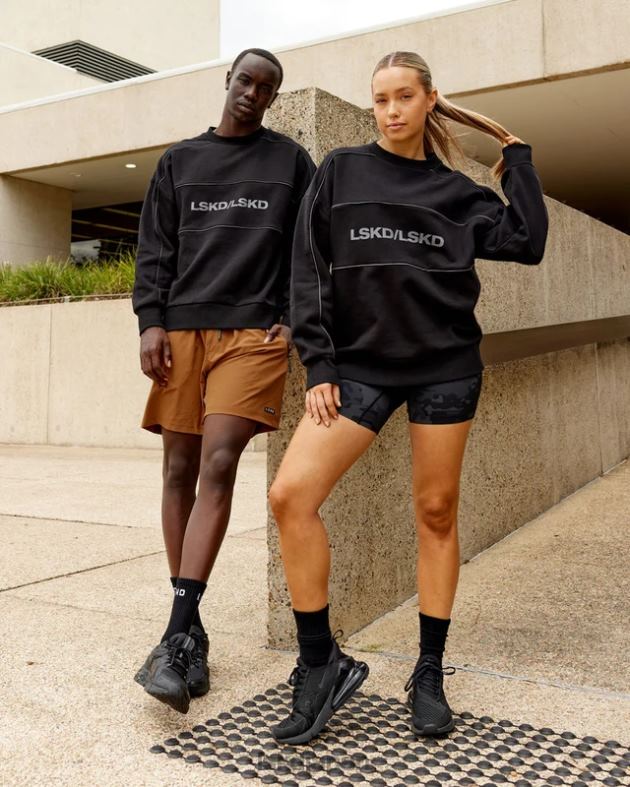 インパクトセーターオーバーサイズ - ブラックグレー LSKD ユニセックス 衣服 082HP430