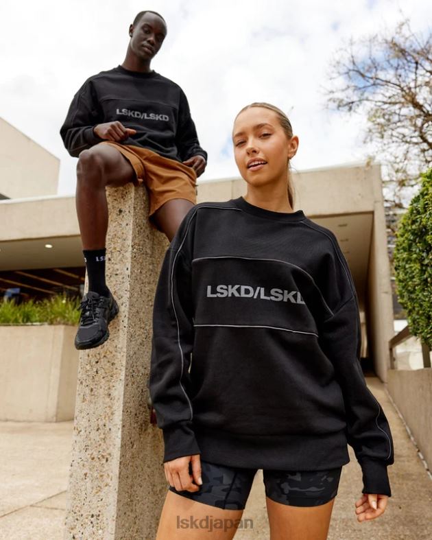 インパクトセーターオーバーサイズ - ブラックグレー LSKD ユニセックス 衣服 082HP430