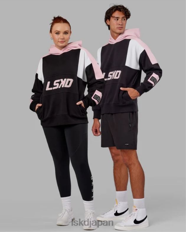 スラム パーカー オーバーサイズ - ブラックペタルピンク LSKD ユニセックス 衣服 082HP453