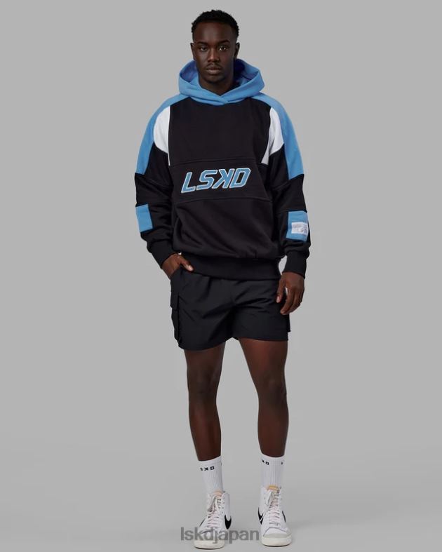 スラム パーカー オーバーサイズ - ブラックアズールブルー LSKD ユニセックス 衣服 082HP455
