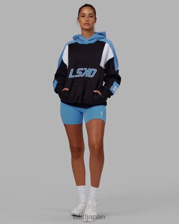 スラム パーカー オーバーサイズ - ブラックアズールブルー LSKD ユニセックス 衣服 082HP455