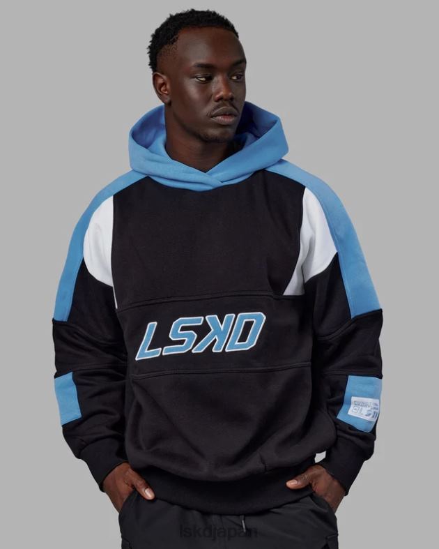 スラム パーカー オーバーサイズ - ブラックアズールブルー LSKD ユニセックス 衣服 082HP455