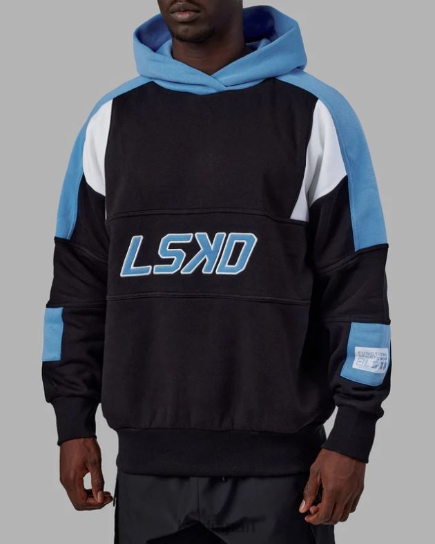 スラム パーカー オーバーサイズ - ブラックアズールブルー LSKD ユニセックス 衣服 082HP455