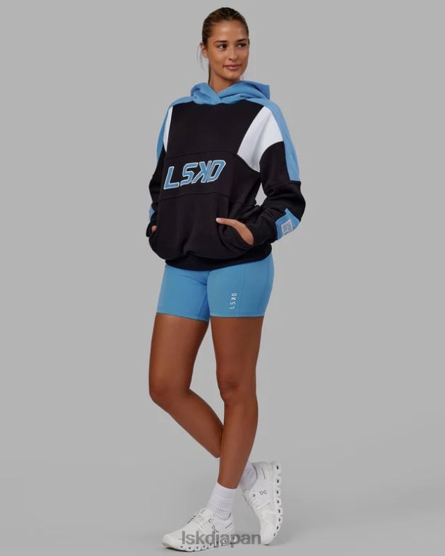 スラム パーカー オーバーサイズ - ブラックアズールブルー LSKD ユニセックス 衣服 082HP455