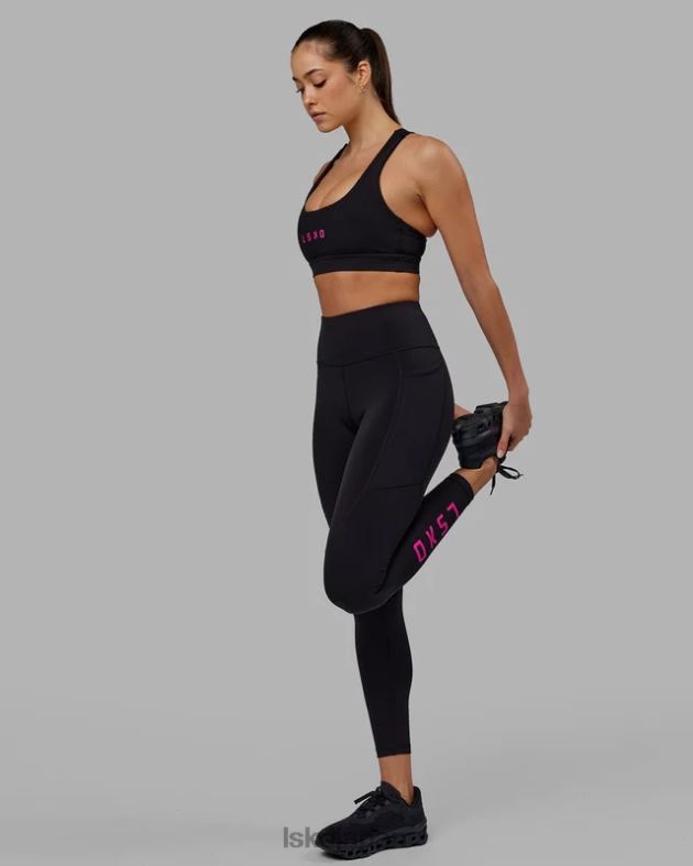 レップ フルレングス レギンス - ブラックネオンマゼンタ LSKD 女性 衣服 082HP614