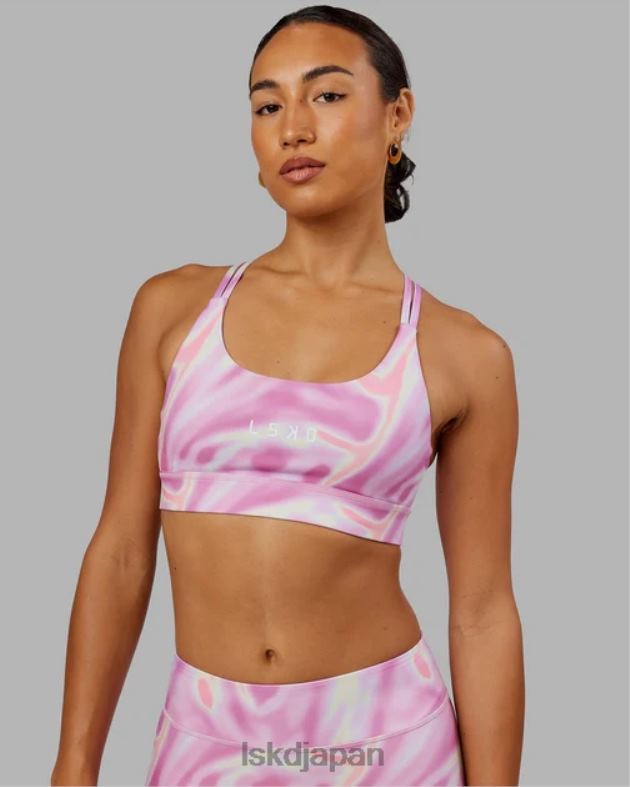 ブリッジスポーツブラ - ユーフォリア プリント - ピンク LSKD 女性 衣服 082HP62