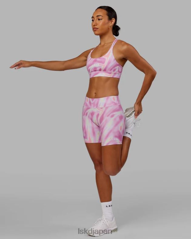 ブリッジスポーツブラ - ユーフォリア プリント - ピンク LSKD 女性 衣服 082HP62