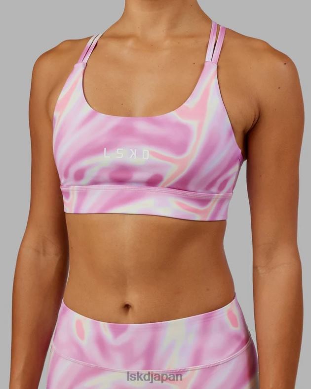 ブリッジスポーツブラ - ユーフォリア プリント - ピンク LSKD 女性 衣服 082HP62