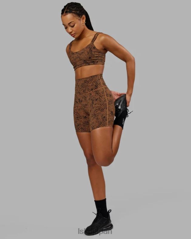 エリクサー ミッドレングス ショート - 機敏なキャメル プリント LSKD 女性 衣服 082HP673