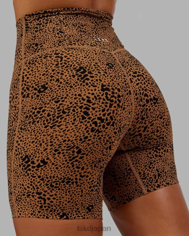 エリクサー ミッドレングス ショート - 機敏なキャメル プリント LSKD 女性 衣服 082HP673