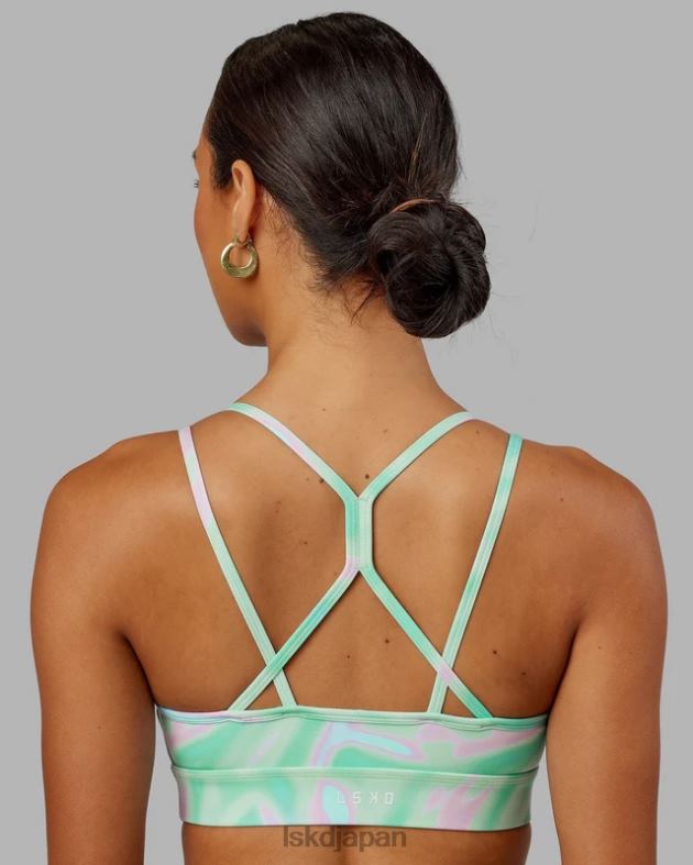 ブリッジスポーツブラ - ユーフォリア プリント - ティール LSKD 女性 衣服 082HP68