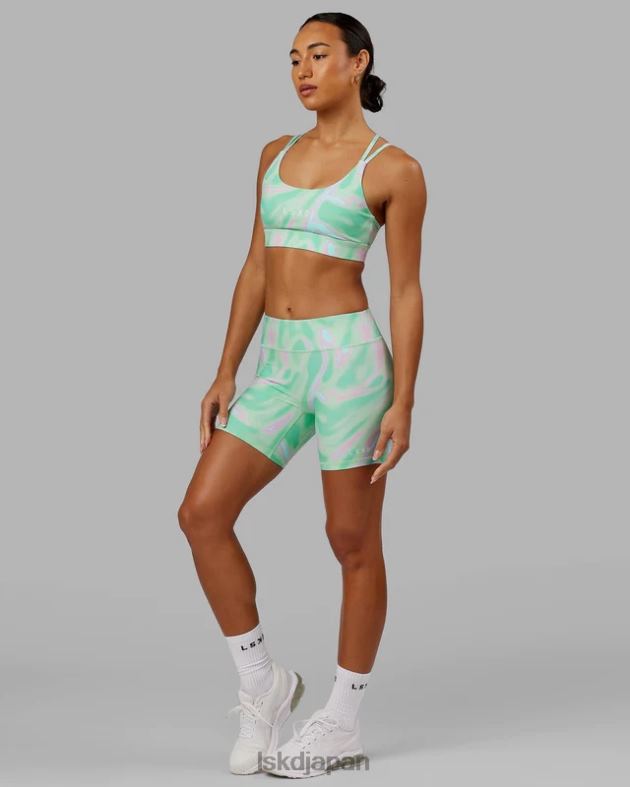 ブリッジスポーツブラ - ユーフォリア プリント - ティール LSKD 女性 衣服 082HP68