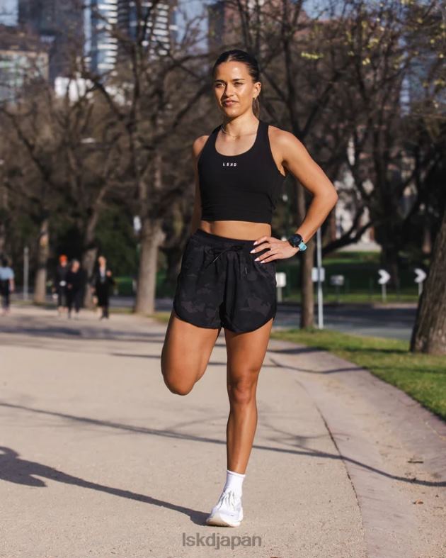 ダイナミック ラン ショート - ブラック カモフラージュ LSKD 女性 衣服 082HP776