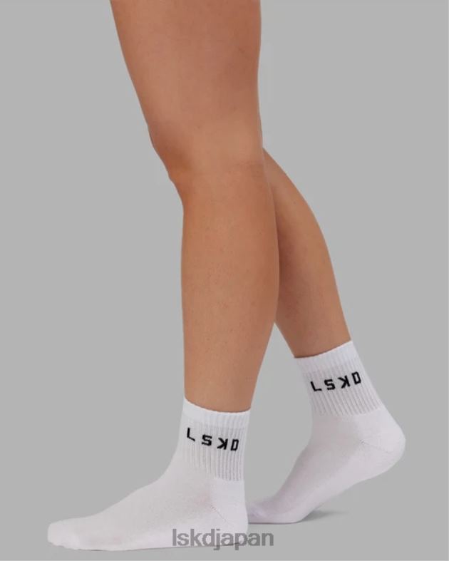 デイリー クォーター クルー ソックス - ホワイト LSKD ユニセックス アクセサリー 082HP854