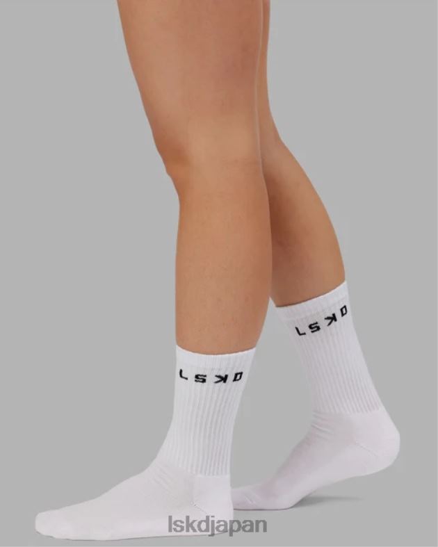 デイリークルーソックス - ホワイト LSKD ユニセックス アクセサリー 082HP857