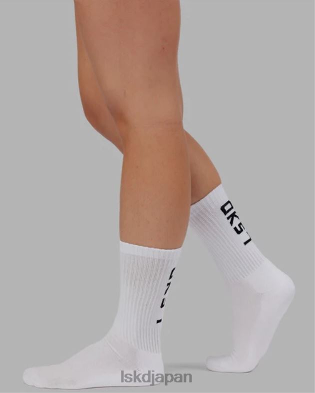 ブランド クルー ソックス - ホワイト LSKD ユニセックス アクセサリー 082HP874