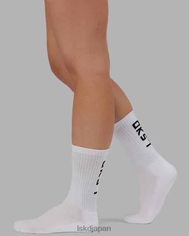 ブランド クルー ソックス - ホワイト LSKD ユニセックス アクセサリー 082HP874