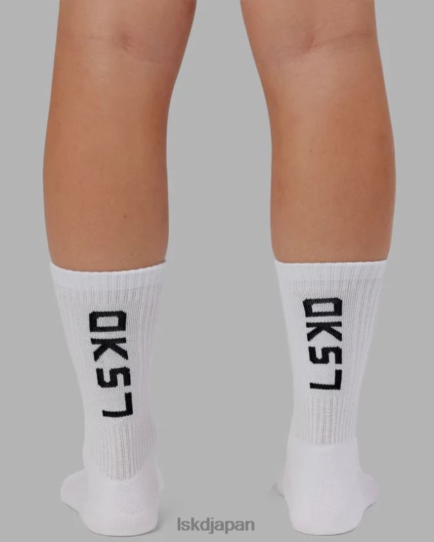 ブランド クルー ソックス - ホワイト LSKD ユニセックス アクセサリー 082HP874