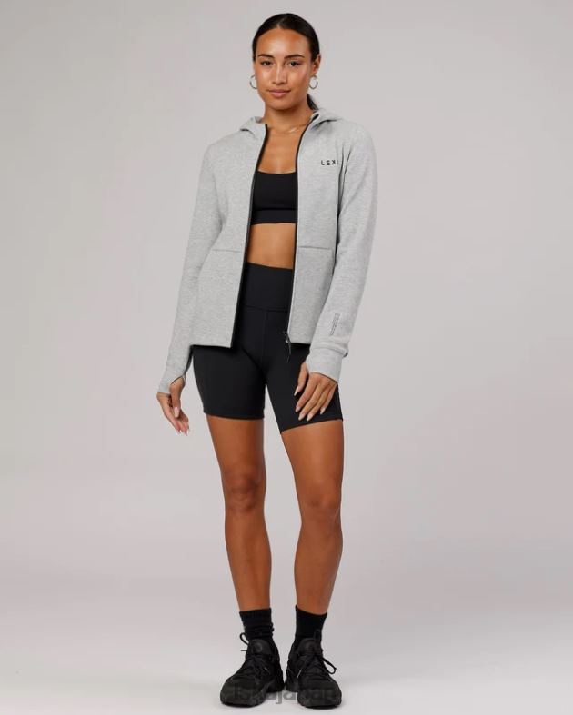 アスリート フォージドフリース ジップ スルー パーカー - LT グレー マール LSKD 女性 衣服 082HP373