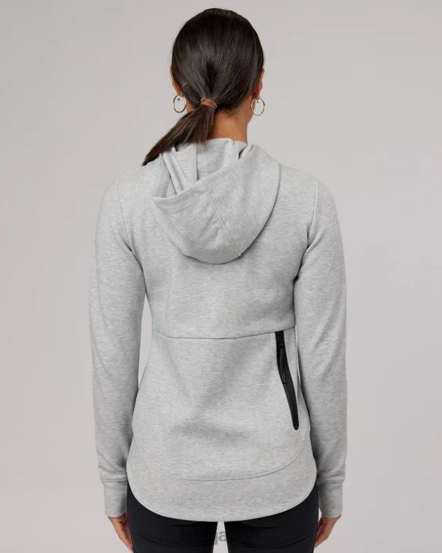 アスリート フォージドフリース ジップ スルー パーカー - LT グレー マール LSKD 女性 衣服 082HP373