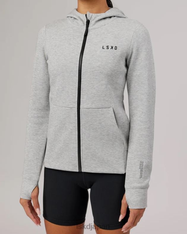 アスリート フォージドフリース ジップ スルー パーカー - LT グレー マール LSKD 女性 衣服 082HP373