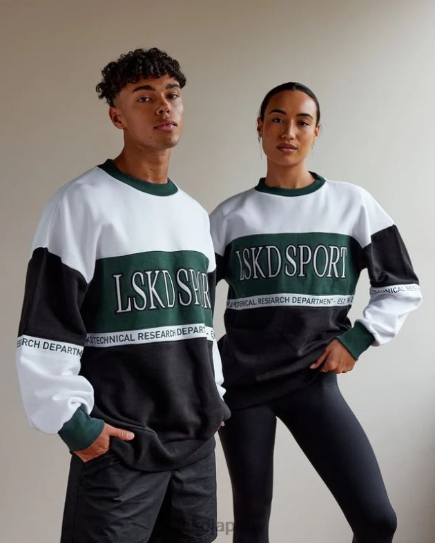 Sportif セーター オーバーサイズ - バイタルグリーンマルチ LSKD ユニセックス 衣服 082HP394